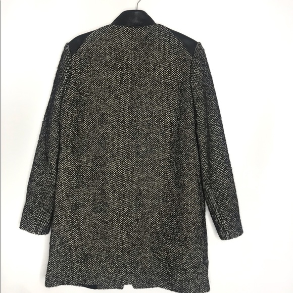 Maje Wool Leather Panel Coat - Picture 5 of 7